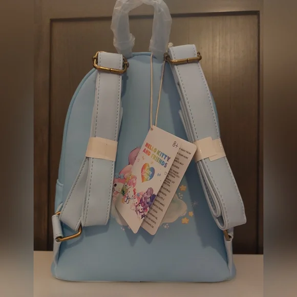 Sanrio x Care Bears Loungefly Small Blue Backpack Kuromi Hello Kitty NWT - Picture 3 of 8